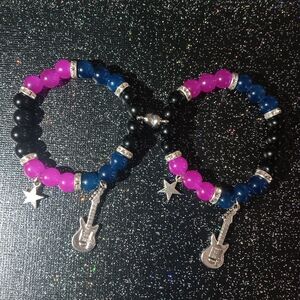 Tv girl matching Magnetic heart bracelets